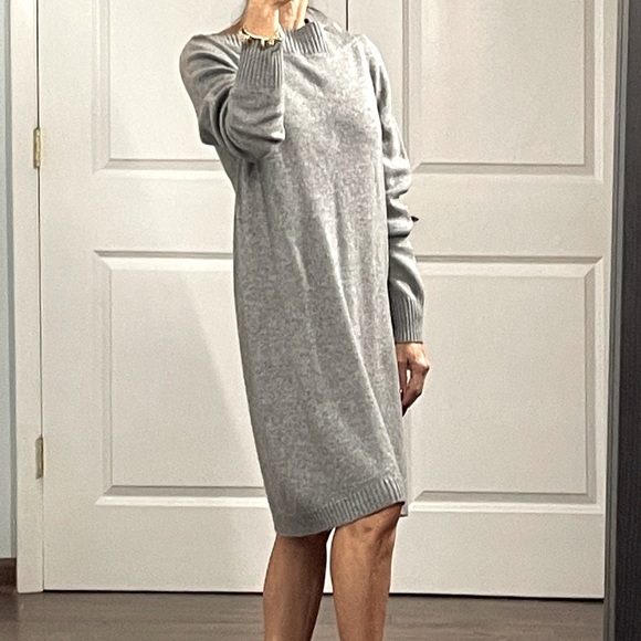 Gran Sasso Cashmere Blend Gray Sweater Dress size IT 48 - Picture 4 of 12